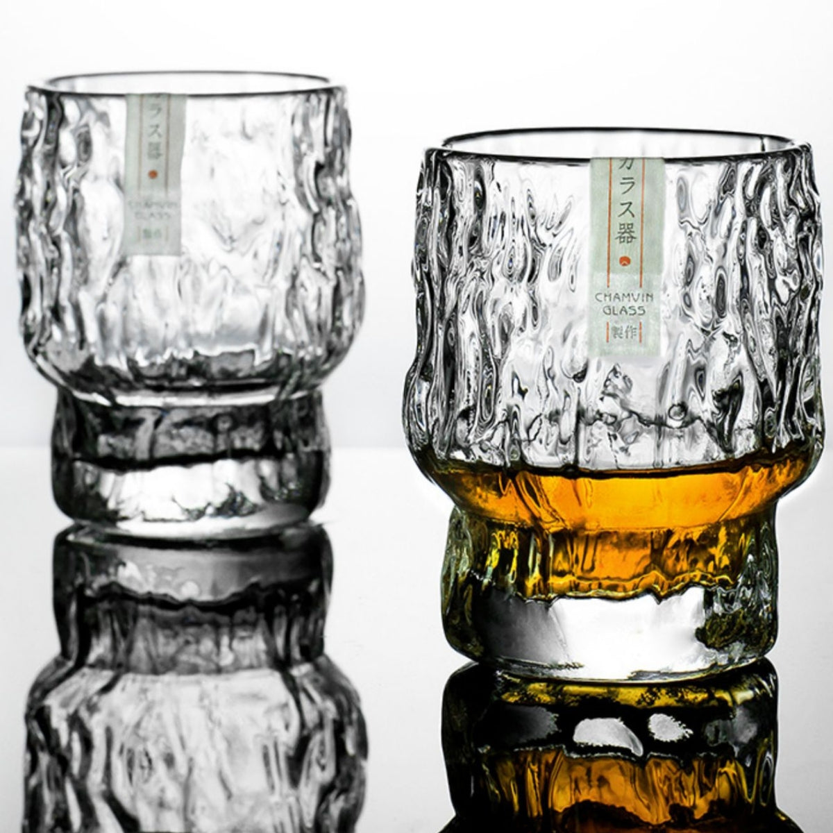 Chamvin Crystal ‘Hammered’ Tumbler Whisky Glasses